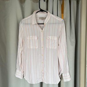 PETITES - Loft Long Sleeve Pocketed Button Up Shirt